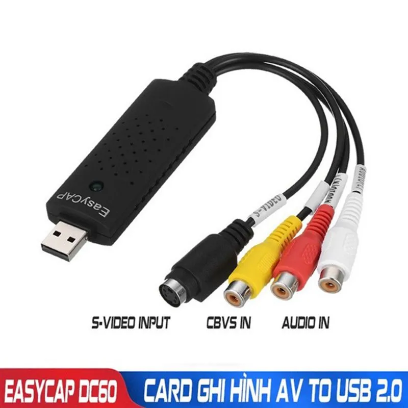 Cáp Ghi Hình Video Capture Easycap USB 2.0 DC60 Cho TV, VCD, DVD, Camera 2