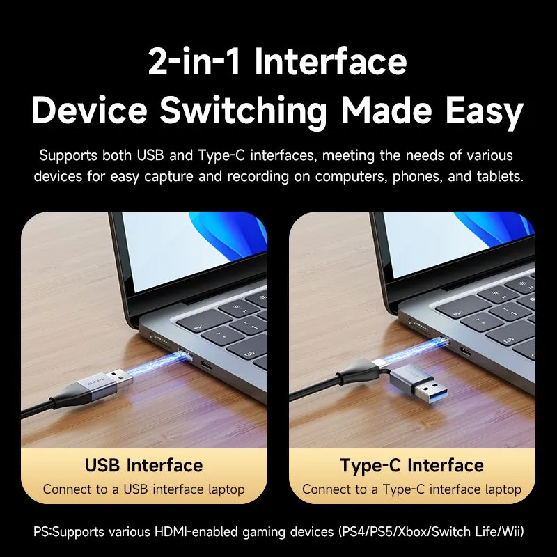 Cáp Video Capture HDMI Sang USB & Type-C Jasoz G138 T-G158 4