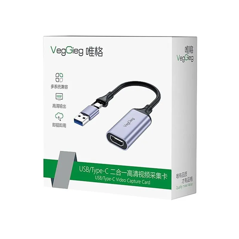 Card ghi hình Video Capture HDMI sang USB/Type-C Veggieg VZ632 - hover