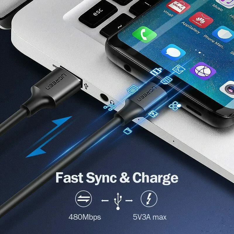 Cáp USB 2.0 sang Type-C Ugreen US287 dài từ 0.25m tới 2m 5