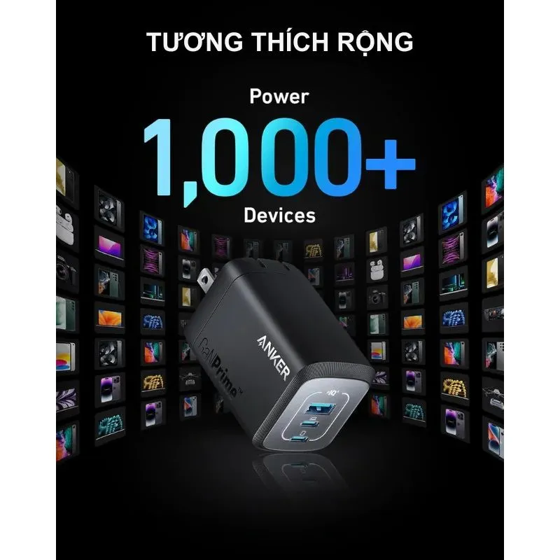 Củ Sạc Nhanh Anker Prime 100W 3 Cổng (2C1A) GaN A2343113 3