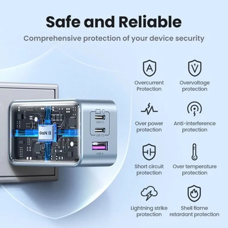 Củ Sạc Nhanh 65W 3 Cổng (2 USB-C, 1 USB-A) GaN PD 3.0 - Ugreen 10335 3