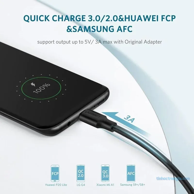 Cáp Dữ Liệu USB 3.0 Type-A To USB-C Ugreen US184 Tốc Độ 5Gbps 2