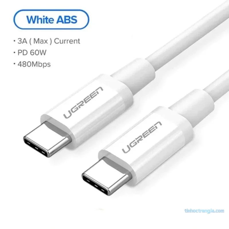 Cáp Sạc Và Truyền Dữ Liệu USB Type C To USB Type C Ugreen 60518 (60W, Dài 1m, Màu Đen) 3