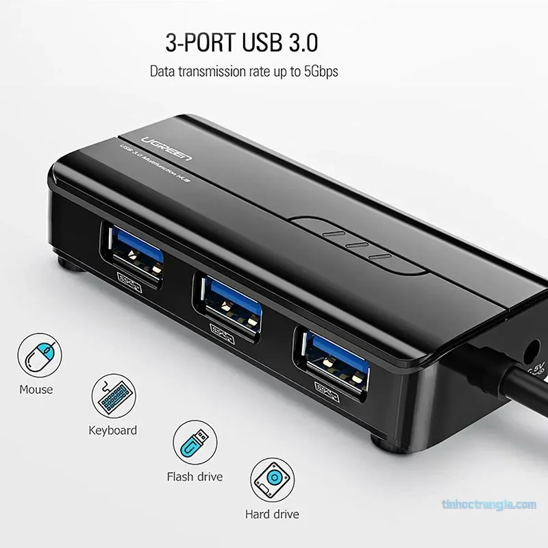 Hub Chuyển Đổi USB 3.0 Sang LAN Gigabit Và 3 Cổng USB Ugreen 20265 3