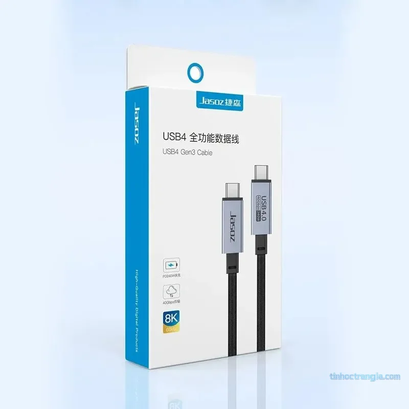 Cáp USB4 Hai Đầu USB-C 1,2M Jasoz D119 T-D202 Hỗ Trợ 8K@60Hz 2