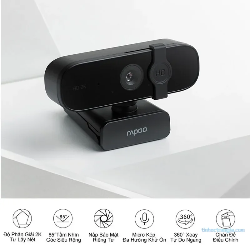 Webcam 2K Rapoo C280 Cho Học Tập Và Họp Trực Tuyến 2