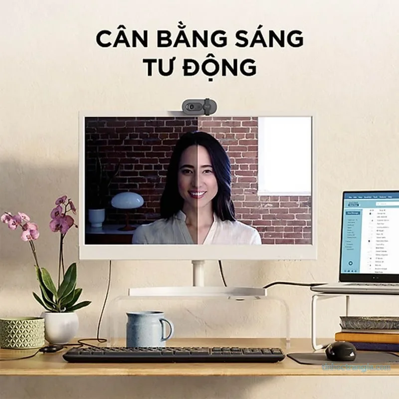 Webcam Logitech Brio 100 Độ Phân Giải Full HD Có Mic Cho Học Online, Họp Trực Tuyến 2