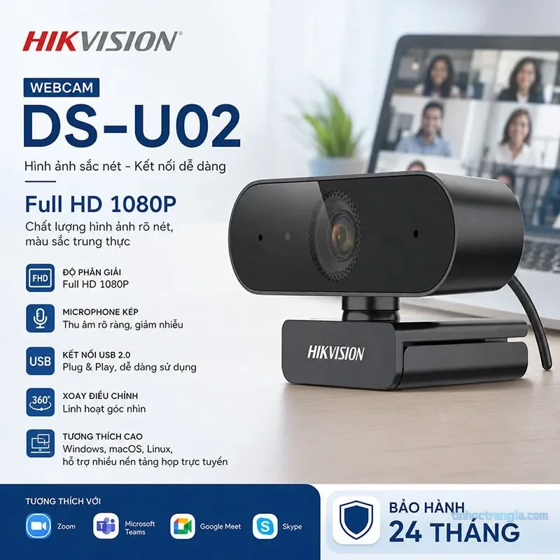 Webcam Hikvision DS-U02 Full HD 1080p Tích Hợp Micro Khử Tiếng Ồn 2