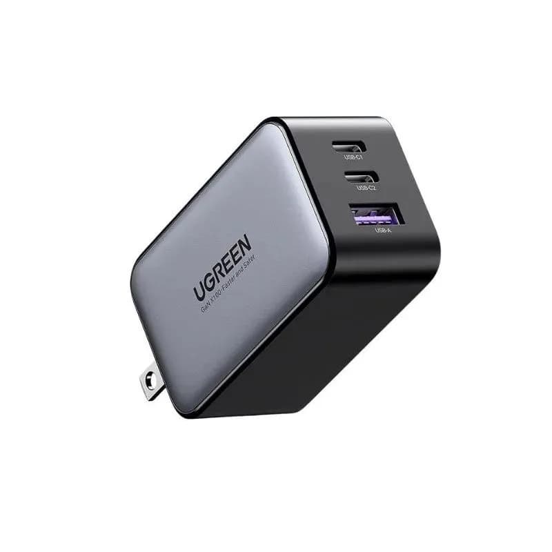 Củ Sạc Nhanh GaN 65W 3 Cổng Ugreen 10334 (2 Cổng USB-C, 1 Cổng USB-A) Chân Gập US