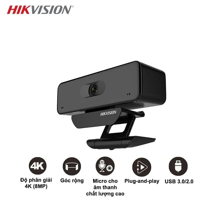 Webcam Hikvision DS-U18 4K Ultra HD (8MP) – Webcam Hội Họp Trực Tuyến, Livestream Cao Cấp