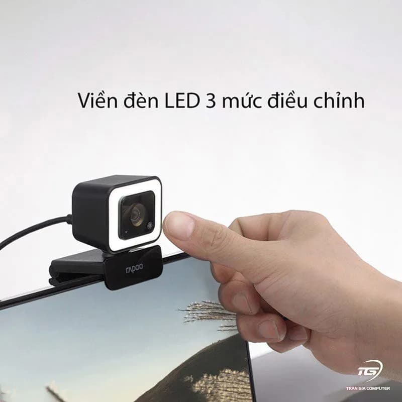 Webcam Rapoo C270L Full HD 1080P (Màu Đen) – Webcam Có Đèn LED Trợ Sáng, Mic Khử Ồn