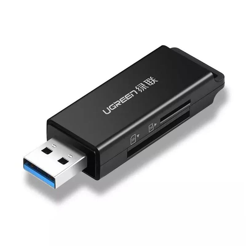Đầu Đọc Thẻ USB 3.0 Cao Cấp Ugreen 40752 – Hỗ Trợ Thẻ SD và TF (Màu Đen)