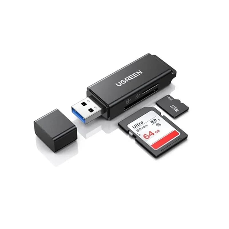 Đầu Đọc Thẻ USB 3.0 Cao Cấp Ugreen 40752 – Hỗ Trợ Thẻ SD và TF (Màu Đen)