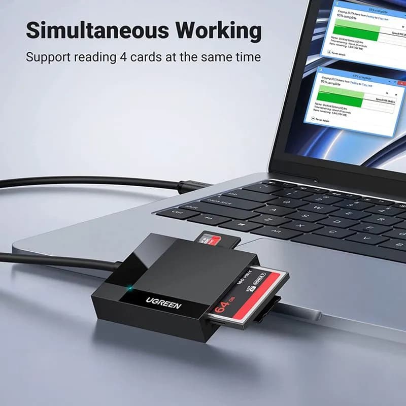 Đầu Đọc Thẻ USB 3.0 Đa Năng Ugreen 30333 (Dài 0.5M) – Hỗ Trợ Thẻ CF, SD, TF, MS Cao Cấp