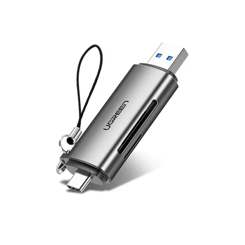 Đầu Đọc Thẻ SD/TF 2 Đầu Cắm USB Type-C và USB 3.0 Ugreen 50706 Cao Cấp