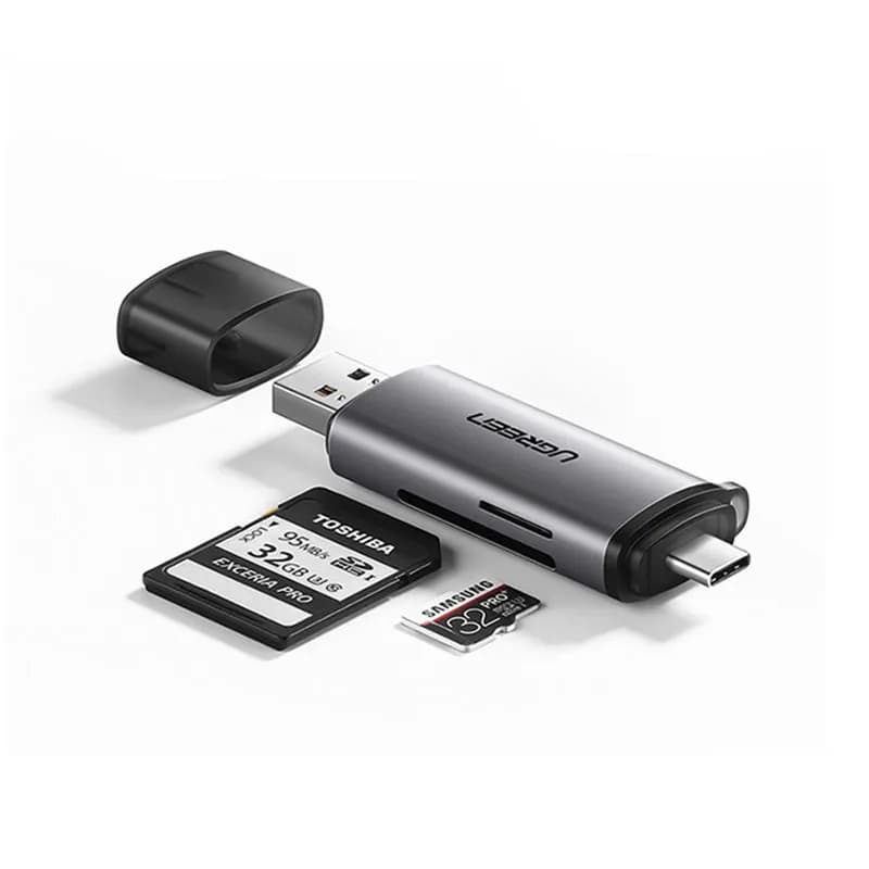 Đầu Đọc Thẻ SD/TF 2 Đầu Cắm USB Type-C và USB 3.0 Ugreen 50706 Cao Cấp