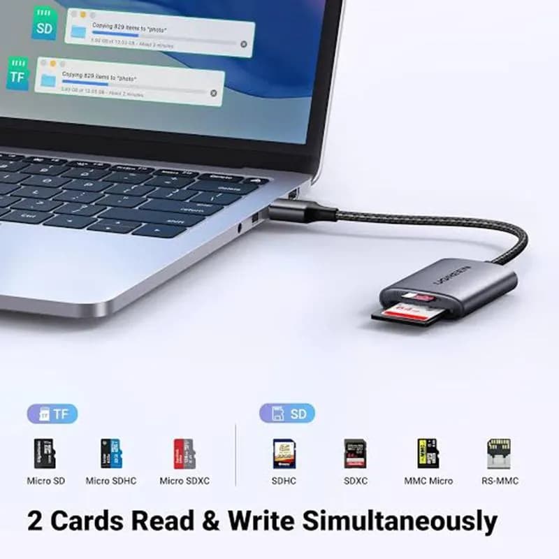 Đầu Đọc Thẻ SD/TF Chuẩn USB Type-C Cao Cấp Ugreen 80888