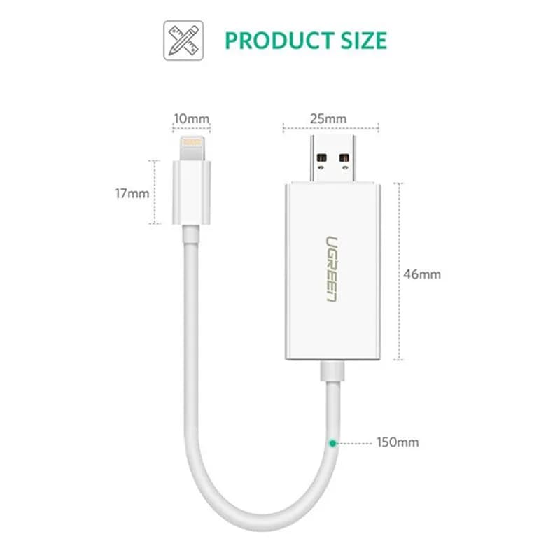 Đầu Đọc Thẻ SD/TF Chân Cắm Lightning Ugreen 30612 Cho iPhone, iPad