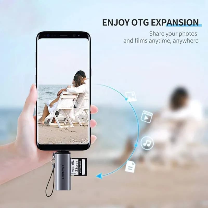 Đầu Đọc Thẻ Nhớ SD/TF Chân USB-C Cao Cấp Ugreen 50704 Cho MacBook, Điện Thoại