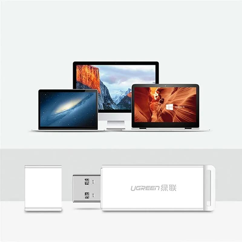 Đầu đọc thẻ nhớ Ugreen 40753 Trắng | USB 3.0 cho thẻ SD và Micro SD
