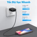 Củ sạc nhanh 1 cổng USB QC 3.0 18W Ugreen 60495 màu đen (Chân US) 2