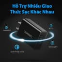 Củ sạc nhanh 1 cổng USB QC 3.0 18W Ugreen 60495 màu đen (Chân US) 3