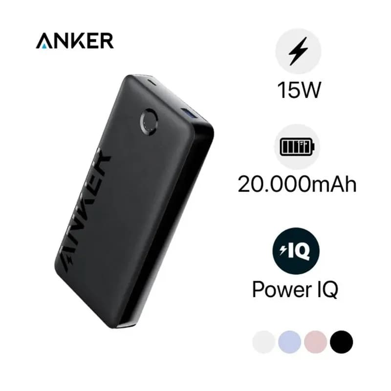 Sạc dự phòng Anker 325 PowerCore 20000mAh 15W A1286011 màu đen