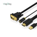 Dây Chuyển Đổi HDMI Sang VGA 1.5M Veggieg V-Z101 - Hỗ Trợ Full HD 1080P 1