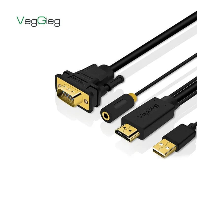Dây Chuyển Đổi HDMI Sang VGA 1.5M Veggieg V-Z101 - Hỗ Trợ Full HD 1080P