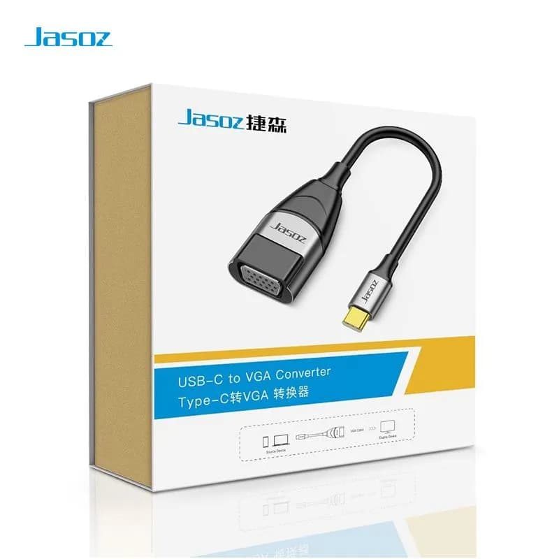 Cáp Chuyển USB-C Sang VGA Có Chipset Jasoz T-H104 (Dài 13cm)