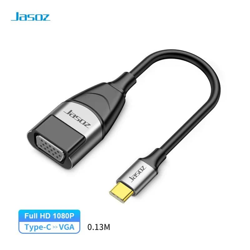 Cáp Chuyển USB-C Sang VGA Có Chipset Jasoz T-H104 (Dài 13cm)