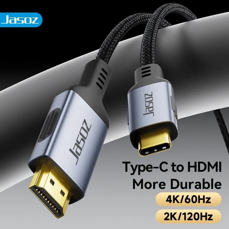 Dây Chuyển Đổi Type-C Sang HDMI 2M Cao Cấp Jasoz T-H102 (Màu Đen Ghi)