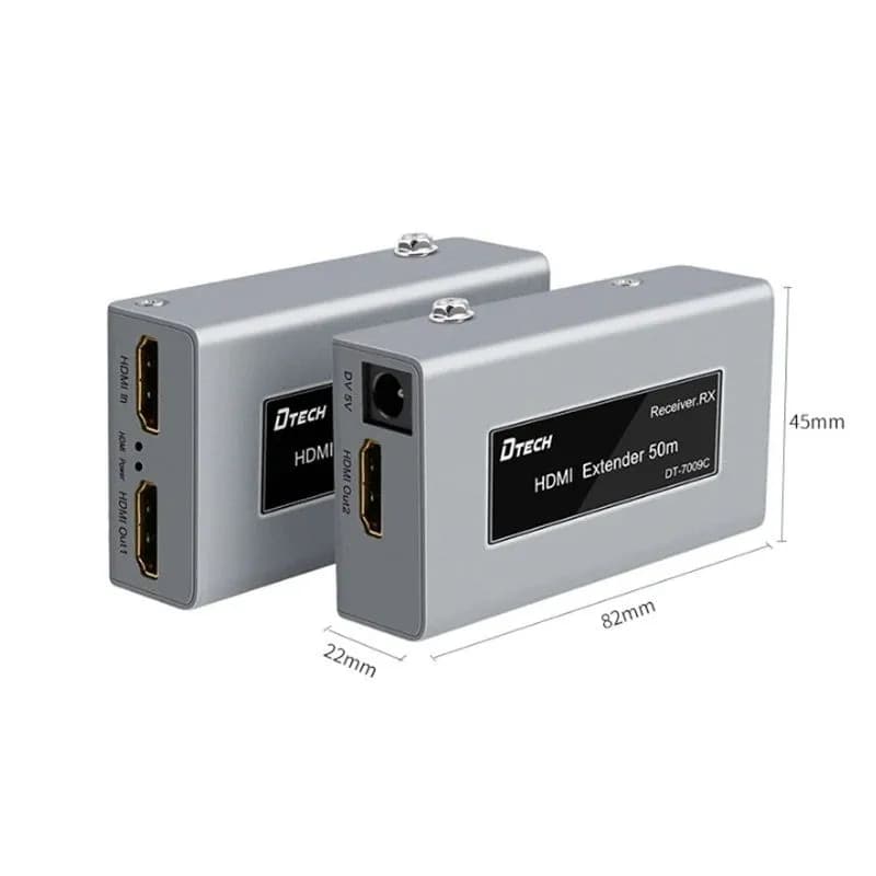 Bộ Kéo Dài HDMI Qua LAN 50m Dtech DT-7009C Full HD 1080P