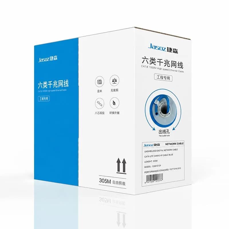 Cáp Mạng Cat6 UTP Jasoz CXM-E124 24AWG Thùng 305m Màu Xanh
