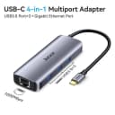HUB Chuyển đổi USB-C Sang LAN Gigabit và 3 Cổng USB 3.0 Jasoz H108 T-H108 2