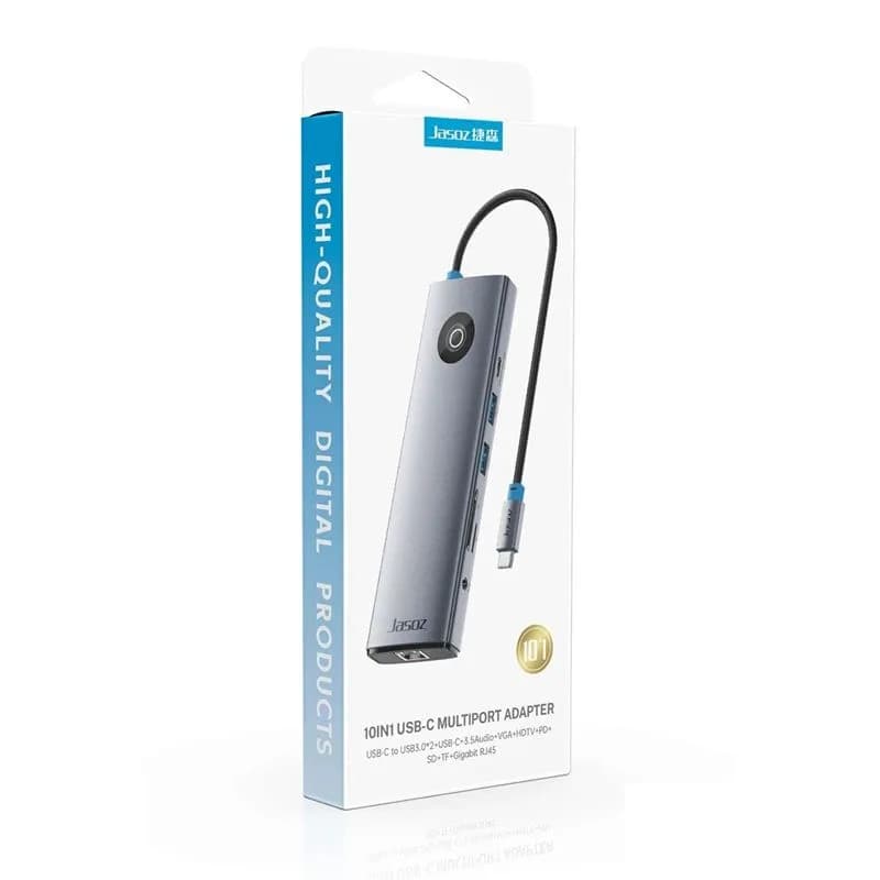 Bộ Chuyển Đổi USB Type-C 10 Trong 1 JASOZ H113 T-H113 | Hàng Chính Hãng - hover