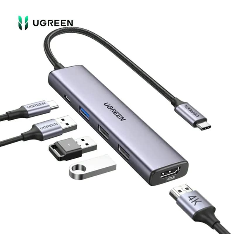 Hub Chuyển Đổi USB-C Sang HDMI 4K, USB 3.0, Sạc PD 100W Ugreen 15495