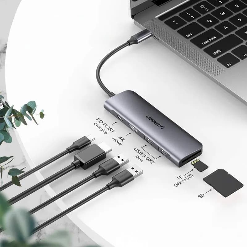 Hub Chuyển Đổi USB-C Sang HDMI 4K, SD/TF, USB 3.0 Ugreen 70411 - hover
