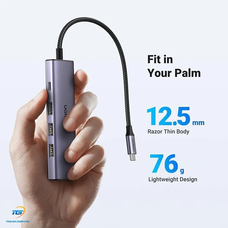 Hub Chuyển Đổi USB-C Sang HDMI 4K, 3 Cổng USB 3.0, PD 100W Ugreen 15596