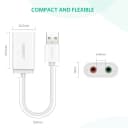 Card Sound USB 2.0 Sang Jack 3.5mm Tai Nghe & Mic Ugreen 30143 US205 (Màu Trắng) 2