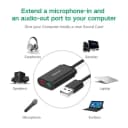 Card Sound USB 2.0 Sang Jack 3.5mm Tai Nghe & Mic Ugreen 30724 US205 (Màu Đen) 2