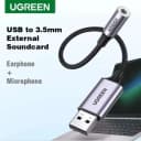 Card Sound USB 2.0 Sang Jack 3.5mm Audio & Mic Ugreen 30757 Dài 25cm 5