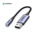 Card Sound USB 2.0 Sang Jack 3.5mm Audio & Mic Ugreen 30757 Dài 25cm 1