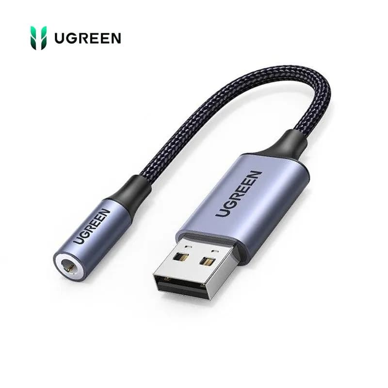 Card Sound USB 2.0 Sang Jack 3.5mm Audio & Mic Ugreen 30757 Dài 25cm