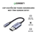 Card Sound USB 2.0 Sang Jack 3.5mm Audio & Mic Ugreen 30757 Dài 25cm 2