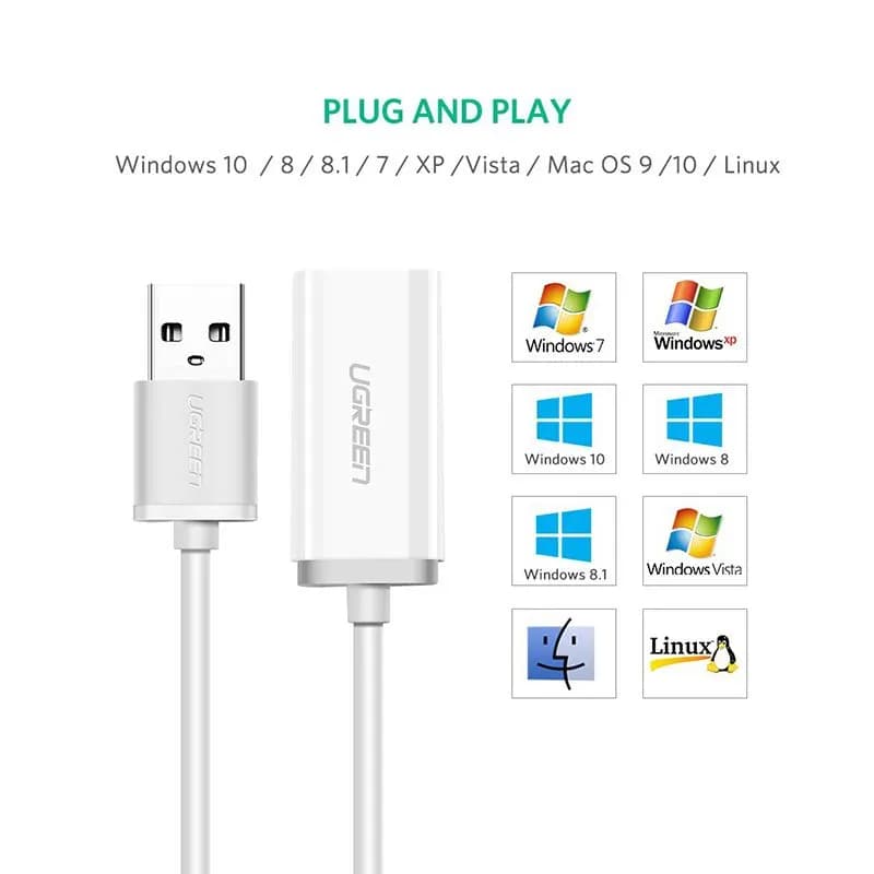 Card Sound USB 2.0 Sang Jack 3.5mm Tai Nghe & Mic Ugreen 30712
