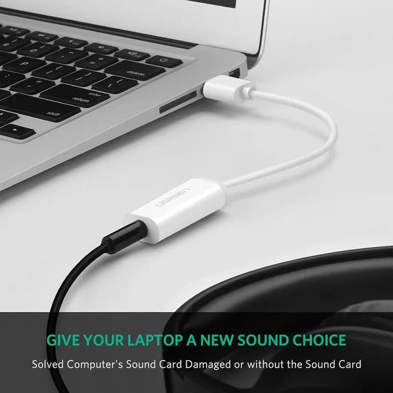 Card Sound USB 2.0 Sang Jack 3.5mm Tai Nghe & Mic Ugreen 30712