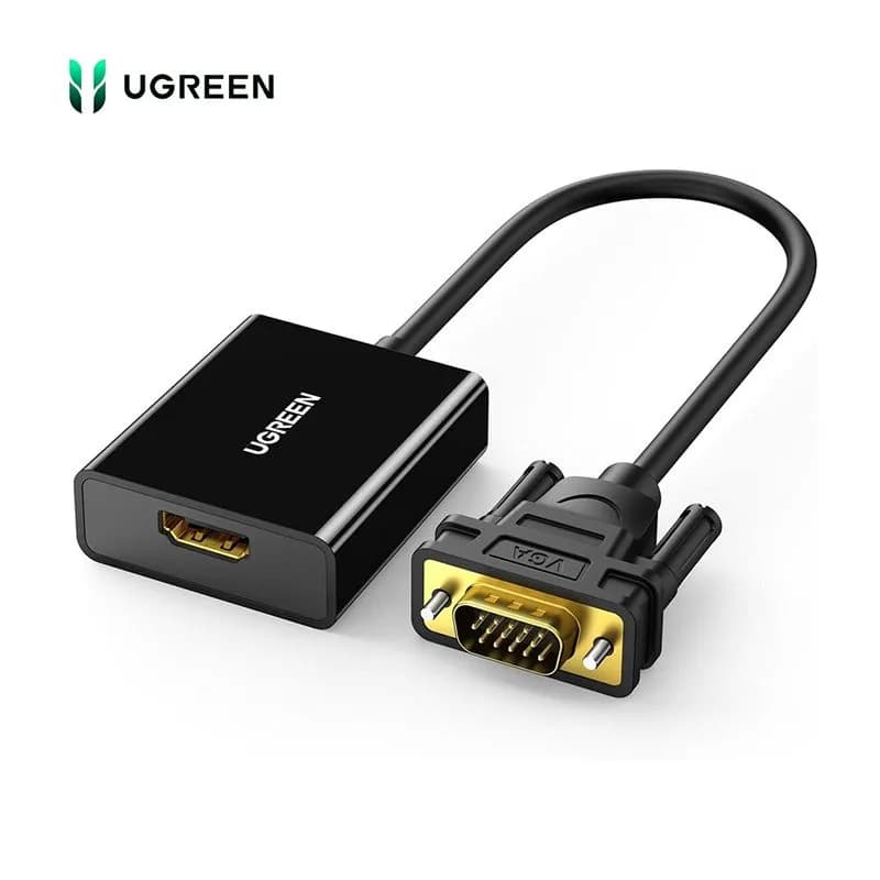 Cáp Chuyển Đổi HDMI Sang VGA Ugreen 20694 | Hỗ Trợ 1080P, Có Cổng Âm Thanh 3.5mm & Nguồn