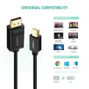 Cáp Mini DisplayPort Sang DisplayPort Ugreen 10477 MD105| Dài 1.5M, Hỗ Trợ 4K@60Hz Màu Đen 3